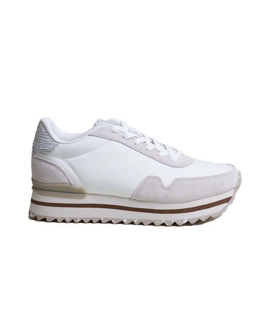Woden Nora Iii Leather Plateau Trainers in White - Save 11% | Lyst
