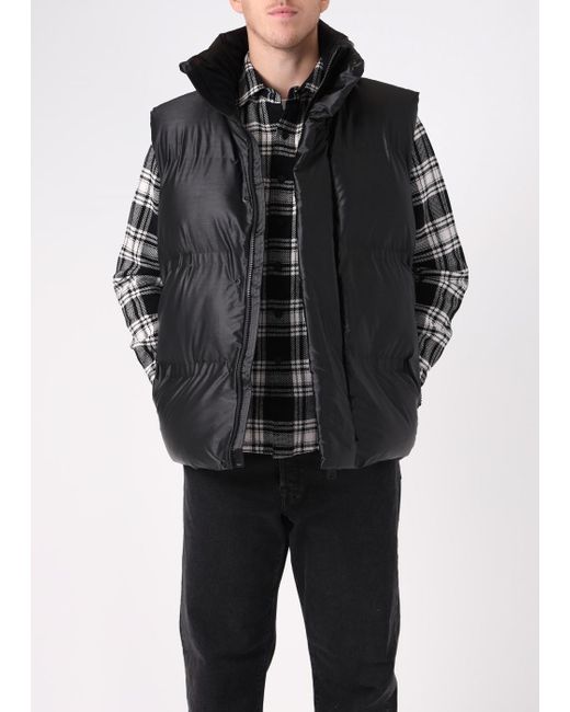 Rains Black Bator Puffer Vest W3T2 for men