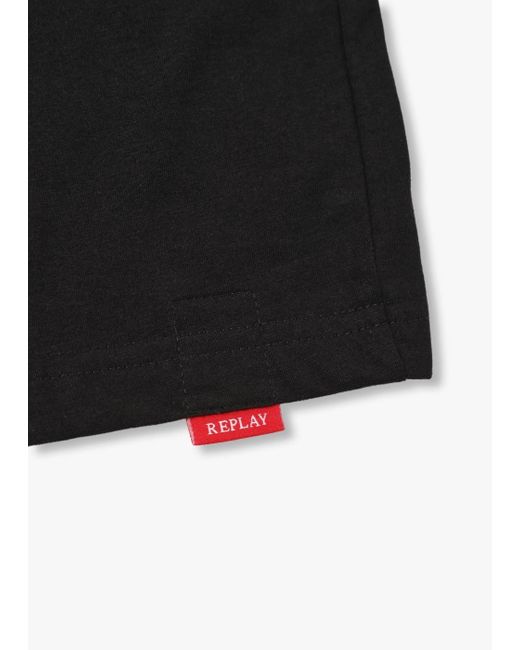 Replay Black Log T-Shirt for men