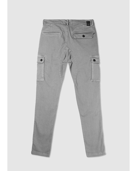 Replay Gray Jaan Cargo Hyperflex X-Lite Trousers for men