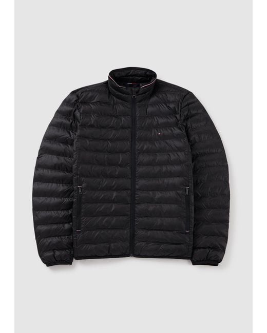 Tommy Hilfiger Packable Recycled Jacket in Black for Men | Lyst
