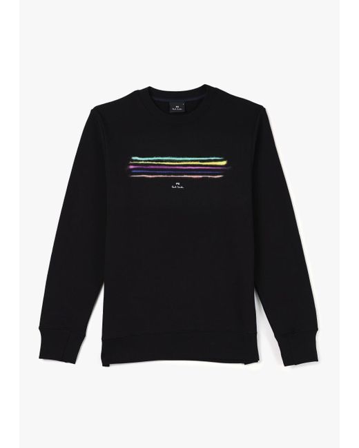 Paul Smith Black Stripe Print Sweatshirt for men