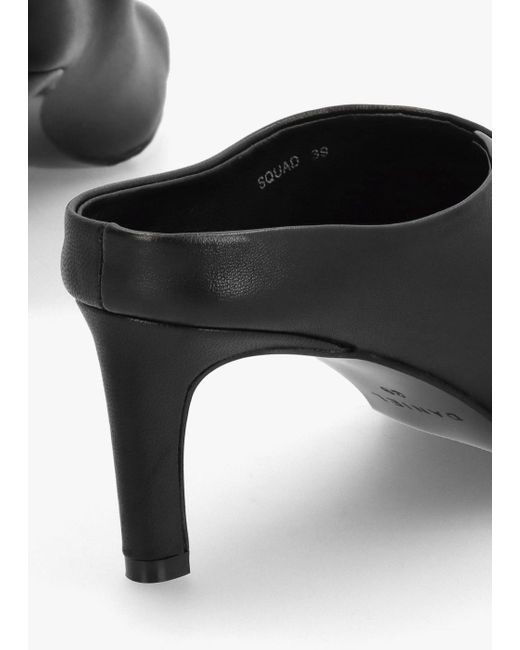 Daniel Gray Squad Leather Square Toe Heeled Mules Leather