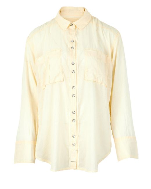 Free People Sheer Luck Oversized Shirt in White | Lyst