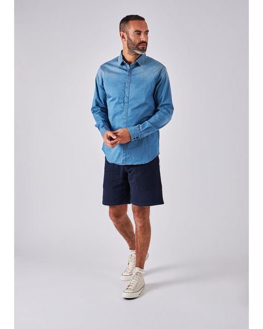 Replay Hyperflex Denim Shirt in Blue 