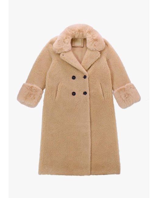 American Dreams Natural Fiona Long Wool Coat