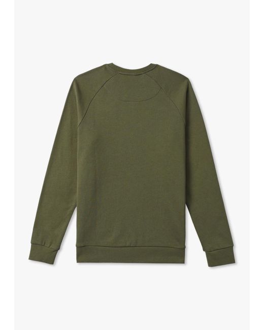 Aquascutum Green Small Logo Raglan Cotton Sweatshirt for men