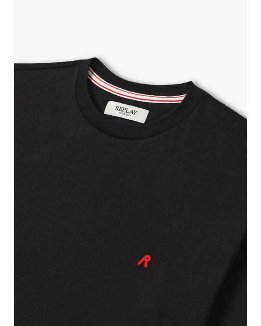 Replay Black Log T-Shirt for men