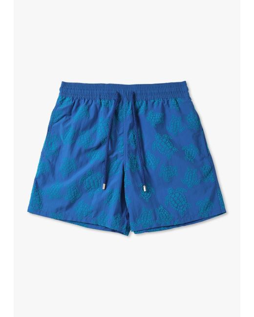 Vilebrequin Blue Raised Turtle Swim Shorts for men