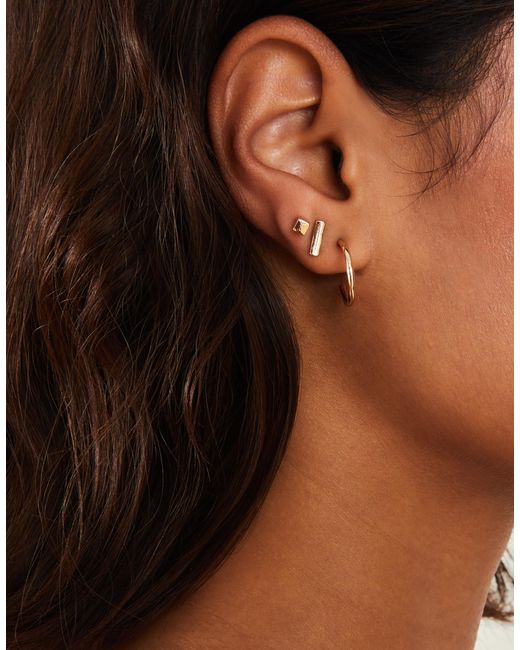 Accessorize Natural 10-Pack Stud And Hoop Earrings