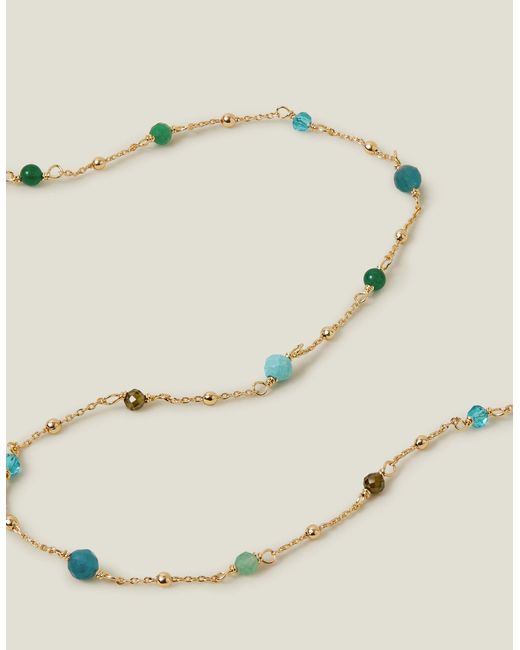 Accessorize Natural Women's 14ct Gold-plated Beaded Station Necklace