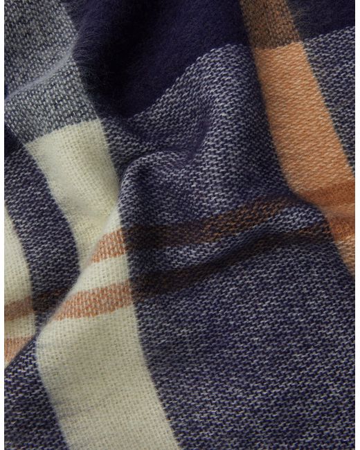 Accessorize Blue And Checked Check Blanket Scarf