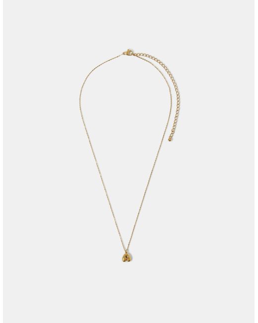 Accessorize White Stainless Steel Bubble Initial Pendant Necklace