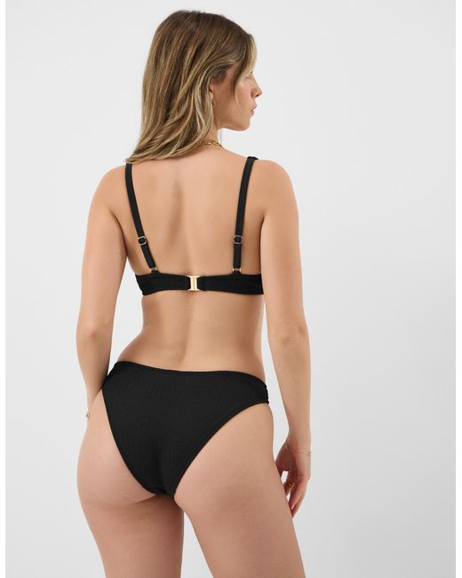 Accessorize Black Crinkle Textured Bikini Bottoms