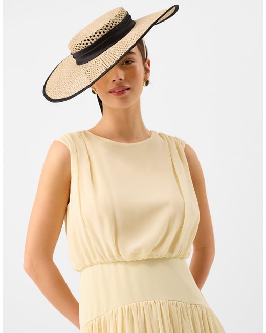 Accessorize Green Woven Boater Fascinator