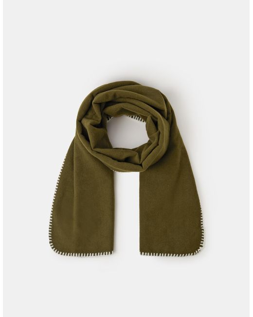 Accessorize Green Stitched Edge Blanket Scarf