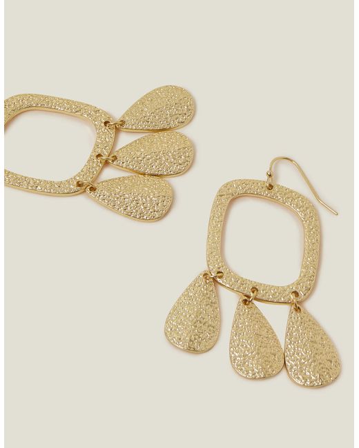 Accessorize Metallic Women's Gold Statement Square Earrings