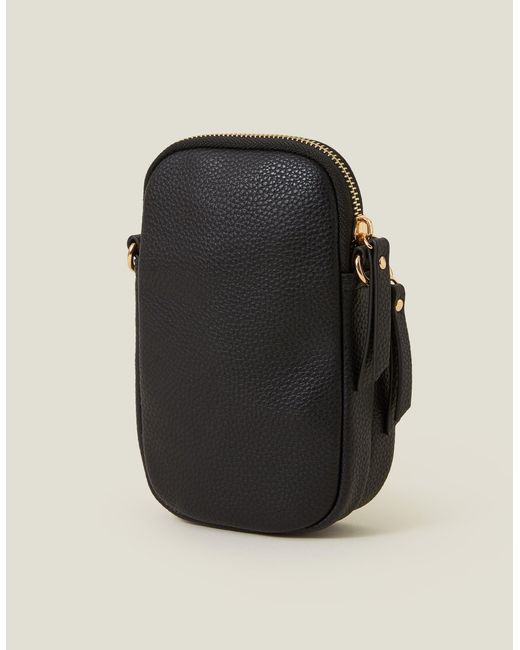Accessorize Green Webbing Strap Phone Bag Leather