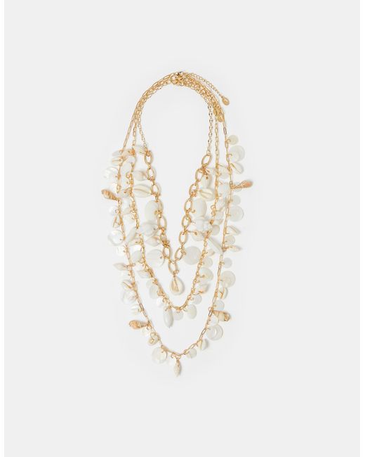Accessorize Blue 3-Pack Statement Shell Pearl Necklaces