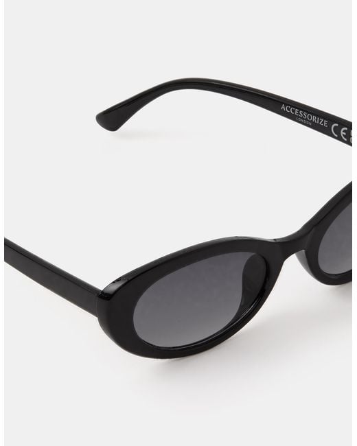 Accessorize White Resin Oval Sunglasses