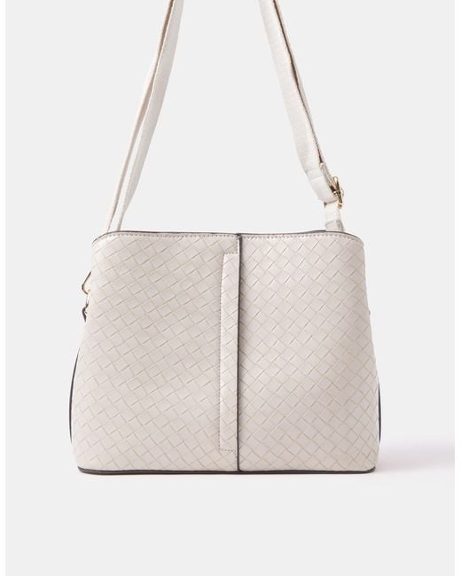 Accessorize Blue Faux Leather Webbing Strap Crossbody Bag