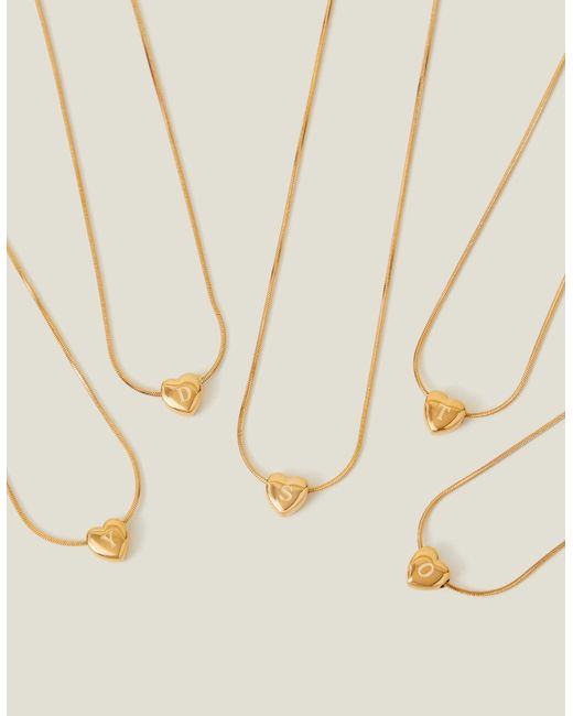 Accessorize Natural 14Ct-Plated Stainless Steel Initial Heart Necklace