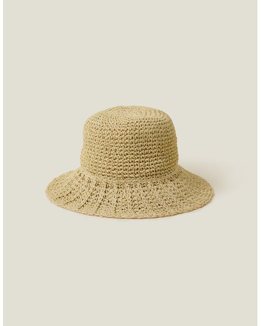 Accessorize Women's Loose Weave Bucket Hat Natural