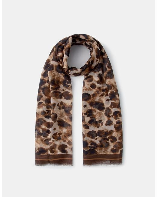 Accessorize Red Lightweight Leopard Print Scarf