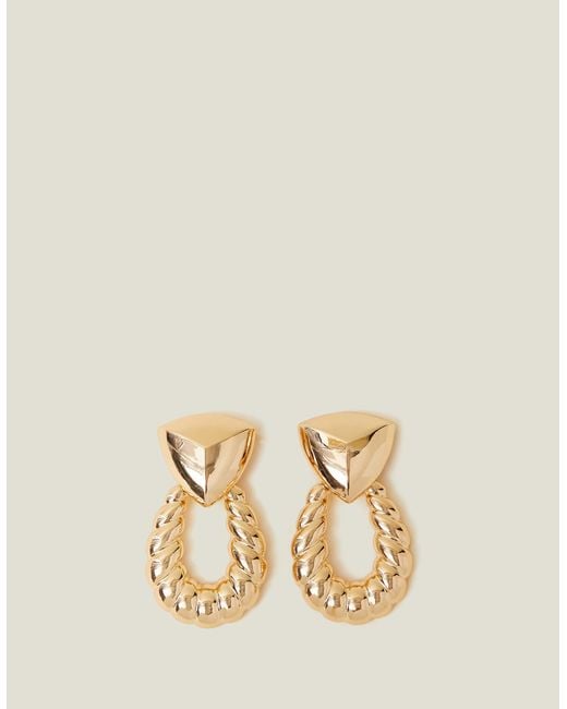 Accessorize Metallic Gold Croissant Doorknocker Earrings