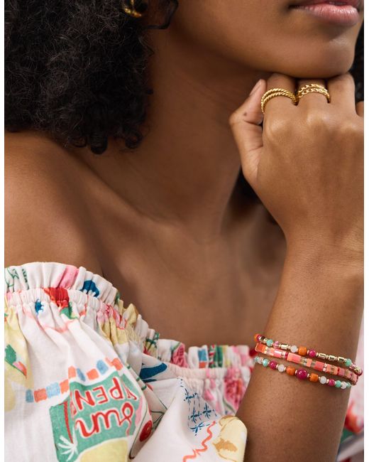 Accessorize White 3-Pack Beaded Bracelets