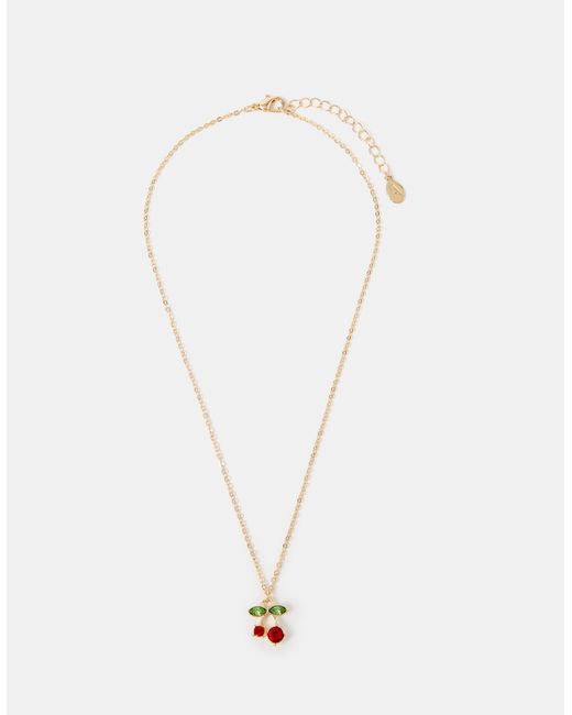 Accessorize Brown Gem Cherry Pendant Necklace