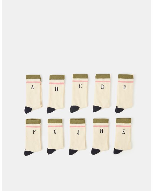 Accessorize White Initial Socks