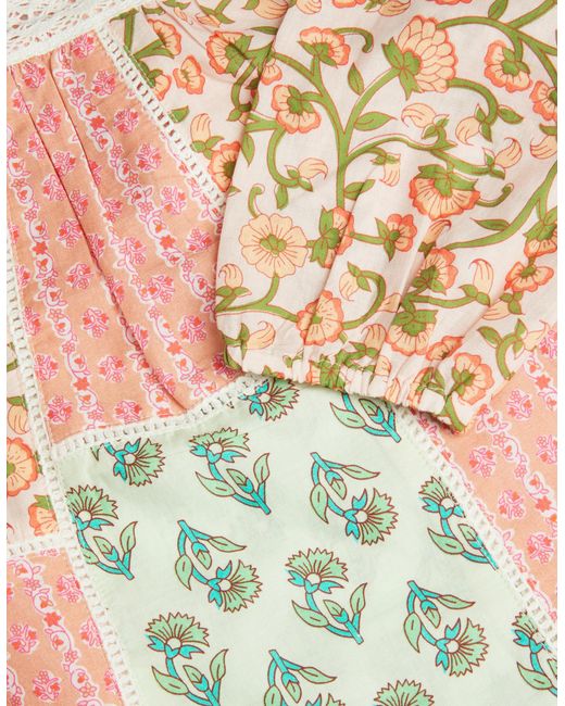 Accessorize Natural Floral Patchwork Top