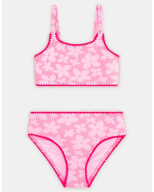 Accessorize Pink Floral Textured Bikini Set
