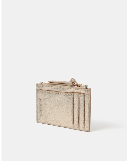 Accessorize Natural Suede Card Holder