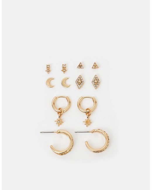 Accessorize White 6-Pack Starry Night Stud And Hoop Earrings