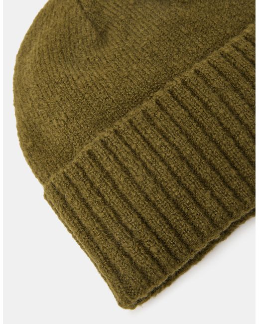 Accessorize Green Ribbed Knit Beanie Hat