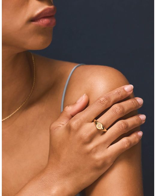 Accessorize Metallic 14Ct-Plated Star Signet Ring