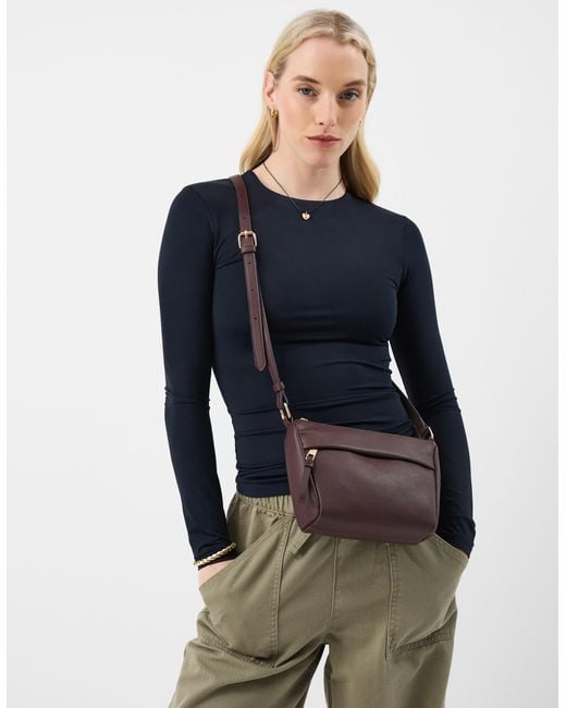 Accessorize Purple Zip Front Crossbody Bag