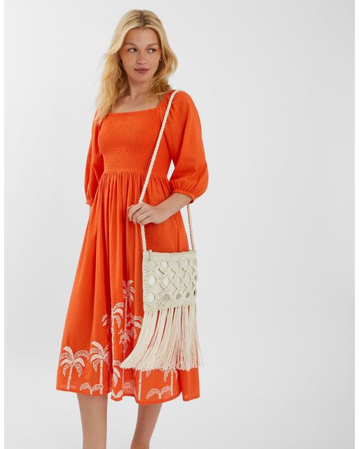 Accessorize White Mirror Fringe Crossbody Bag
