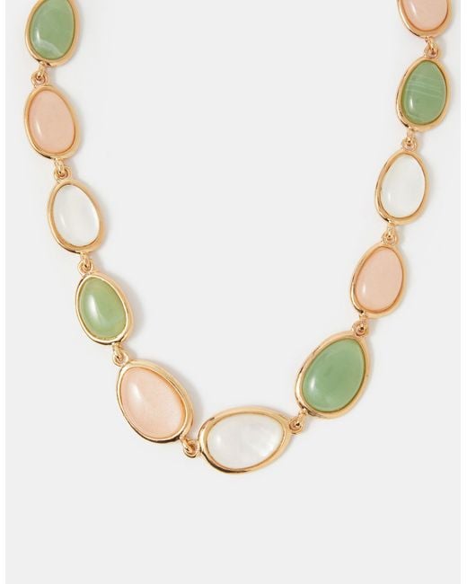 Accessorize Orange Mixed Stone Collar Necklace