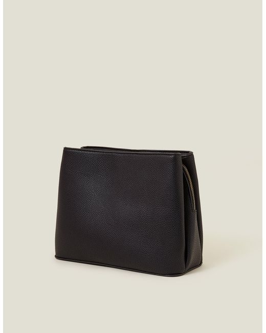 Accessorize Black Faux Leather Webbing Strap Crossbody Bag