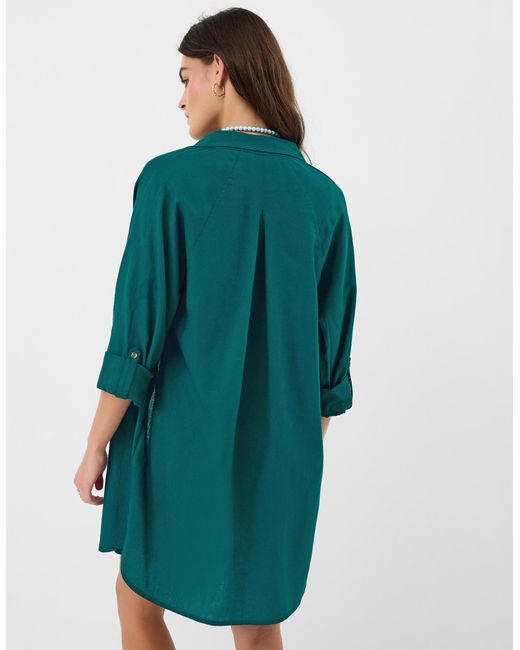 Accessorize Green Lace Trim Beach Cover Up Shirt