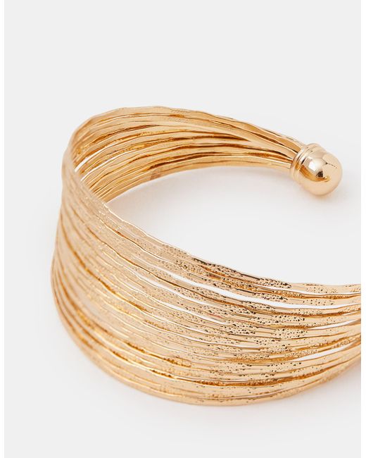 Accessorize Metallic Textured Wide Cuff Bracelet