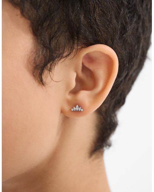 Accessorize White Titanium Marquise Fan Flatback Stud