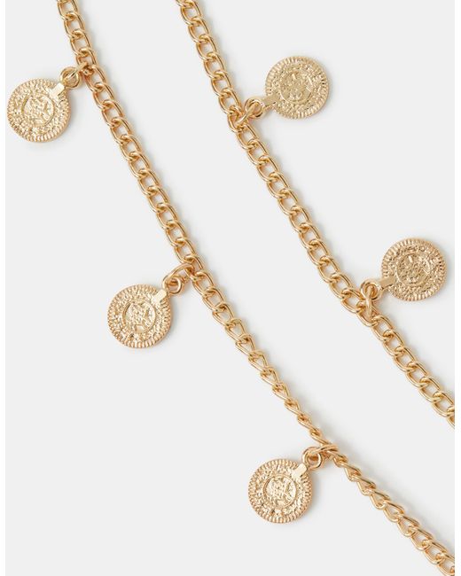 Accessorize White Coin Charm Belly Chain