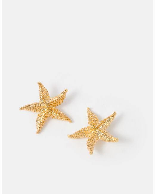 Accessorize Natural Statement Starfish Stud Earrings