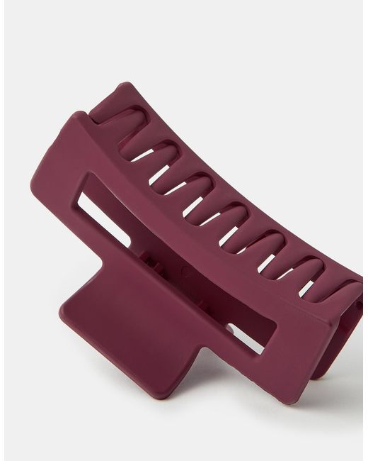 Accessorize Red Matte Rectangle Claw Clip