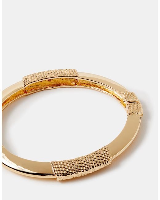 Accessorize Black Textured Clasp Bangle