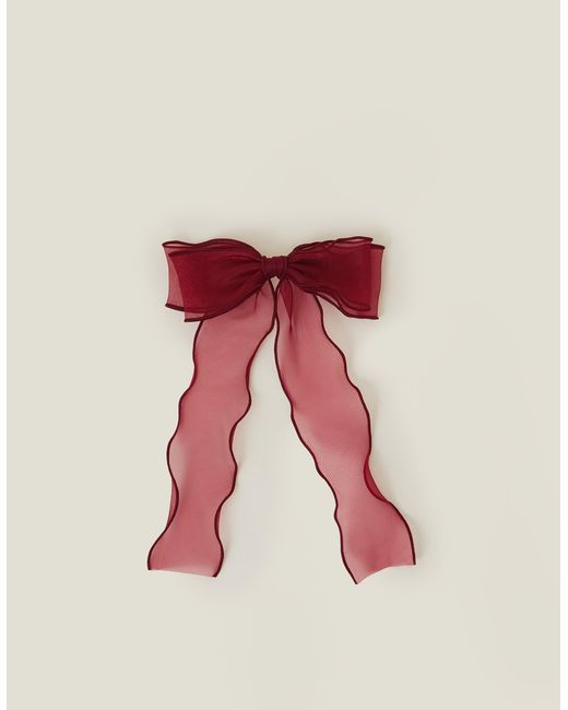 Accessorize Red Elegant Organza Bow Hair Clip